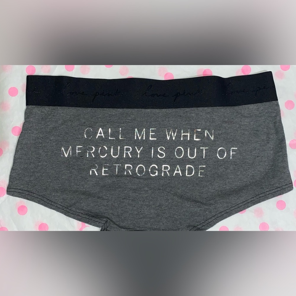 Victoria’s Secret Pink cotton boyshort panties VS pink logo panty constellation